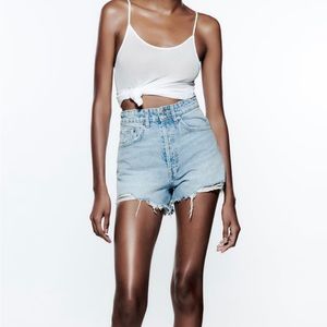 Zara High Rise Denim Shorts